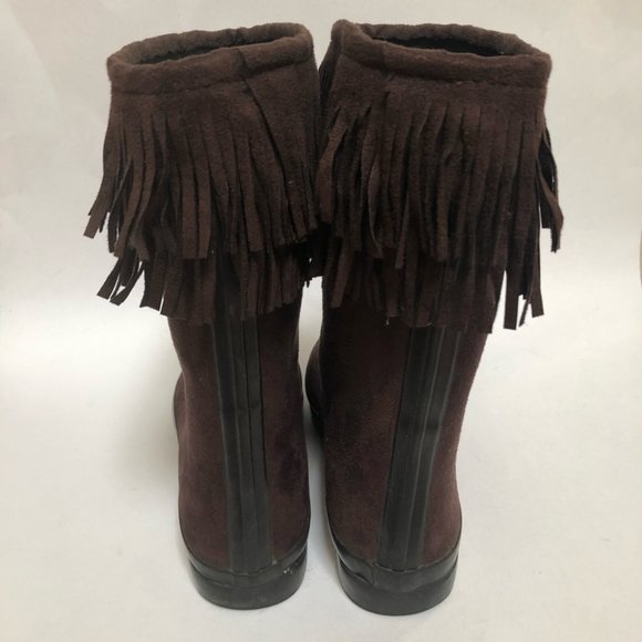 Dav Fringe Rain Boots Brown - Picture 5 of 9